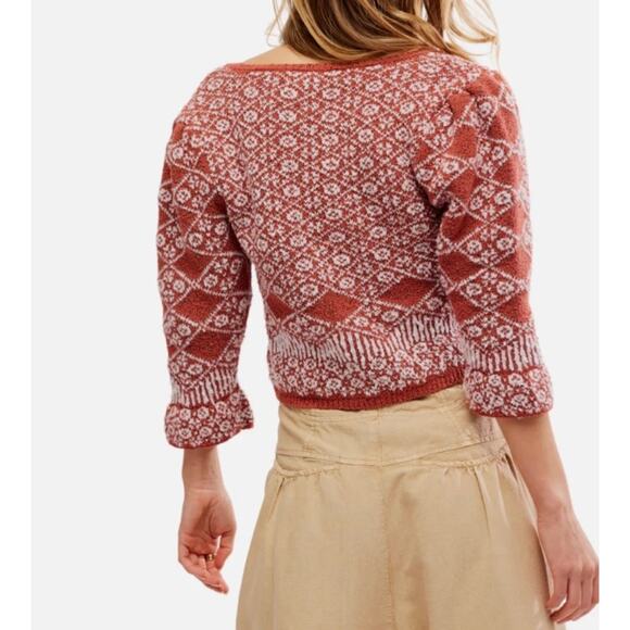 Free People Geo Floral Cardigan, Large - Picture 3 of 7